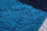 Azilal Moroccan carpet, Handmade berber blue rug - Custom Rug