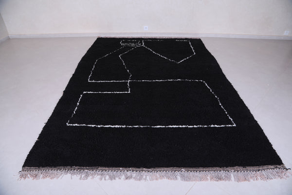 Custom berber carpet, Handmade black wool rug