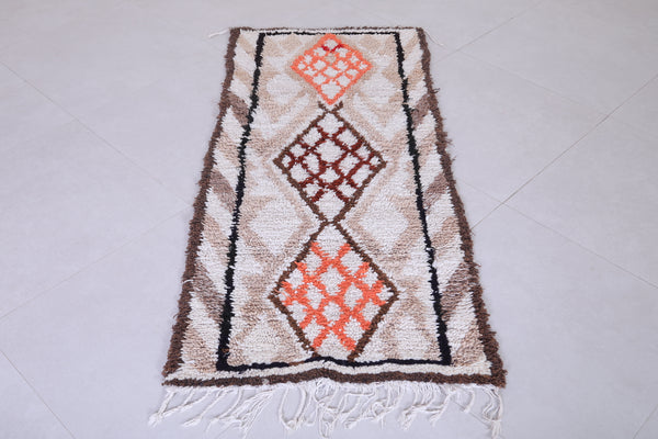 Vintage handmade moroccan berber runner rug 2.2 FT X 5.1 FT