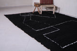 Custom berber carpet, Handmade black wool rug