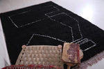 Custom berber carpet, Handmade black wool rug