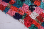 Colourful moroccan handmade boucherouite rug  5.1 FT X 7.2 FT