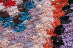 Colourful handmade moroccan berber runner rug 2.3 FT X 5.9 FT