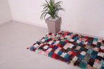Boucherouite moroccan rug 3 FT X 7.6 FT