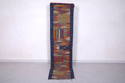 Moroccan runner colorful handwoven kilim 2 FT X 8.3 FT