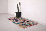 Berber handmade Boucherouite rug 2.8 FT X 5.5 FT