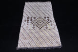 Berber moroccan handmade Beige carpet 2.7 FT X 5.4 FT