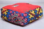 Two moroccan handmade berber azilal colorful rug poufs