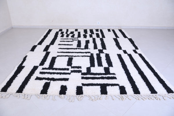 Black Striped White Custom Rug