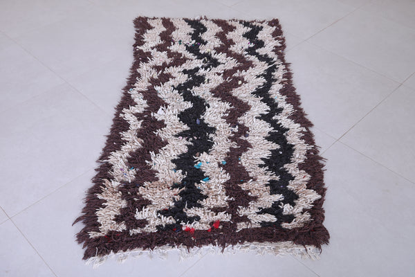 Vintage handmade moroccan runner rug 2.7 FT X 5.3 FT