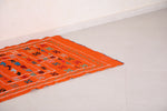 Orange flatwoven moroccan berber rug - 3 FT X 4.9
