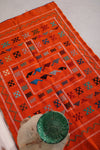 Orange flatwoven moroccan berber rug - 3 FT X 4.9