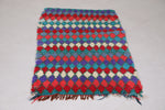 Colorful moroccan boucherouit Azilal carpet 2.6 FT X 4.8 FT