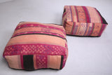 Two Moroccan kilim handmade berber poufs