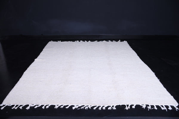 All-wool Moroccan beige rug – Minimalist handwoven elegance