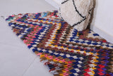 Colourful handmade moroccan berber runner rug 2.2 FT X 5.6 FT
