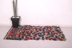 Boucherouite moroccan berber rug 3.5 FT X 5.7 FT