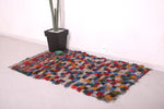 Boucherouite moroccan berber rug 3.5 FT X 5.7 FT