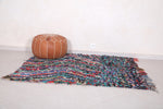 boucherouite berber moroccan carpet 4.5 FT X 5.3 FT