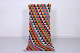 Moroccan Shag Rug – Vibrant Triangular Design 2.5 x 6.8 FT