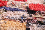 Handmade Azilal moroccan Boucherouite rug 4.3 FT X 7.6 FT