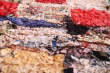 Handmade Azilal moroccan Boucherouite rug 4.3 FT X 7.6 FT