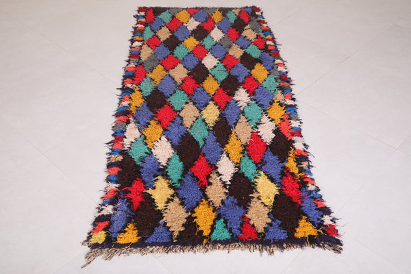 Colourful handmade moroccan berber rug 3 FT X 6.8 FT