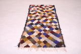 Long boucherouite moroccan carpet 2.7 FT X 6.9 FT