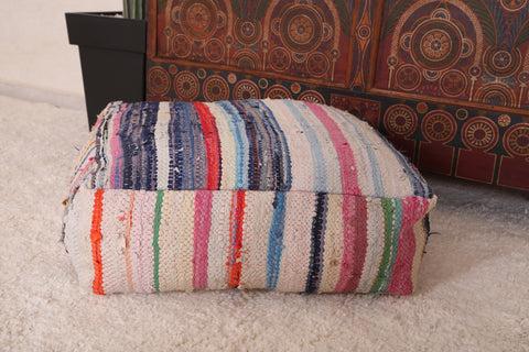 Moroccan colorful Kilim berber handmade rug Pouf