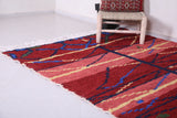 Custom azilal rug, Handmade red berber carpet