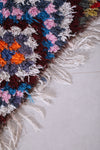 Vintage handmade colorful moroccan runner rug 2.7 FT X 5.4 FT