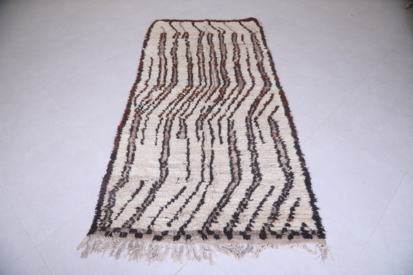 Vintage handmade Moroccan berber rug | 3.7 FT X 7.9 FT