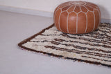 Vintage handmade moroccan berbe rug 3.7 FT X 7.9 FT