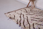 All wool handmade berber moroccan rug 3.9 FT X 6.2 FT