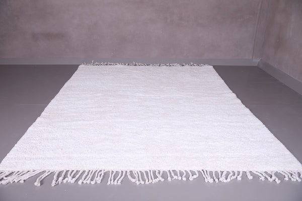 Handmade Moroccan shaggy carpet - Custom solid white rug