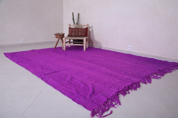Custom flatwoven moroccan rug – Vibrant purple wool design