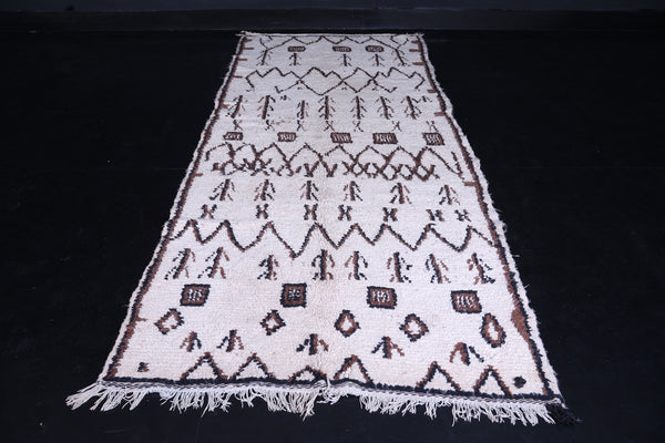 Berber moroccan runner wool rug 4.1 FT X 9.9 FT