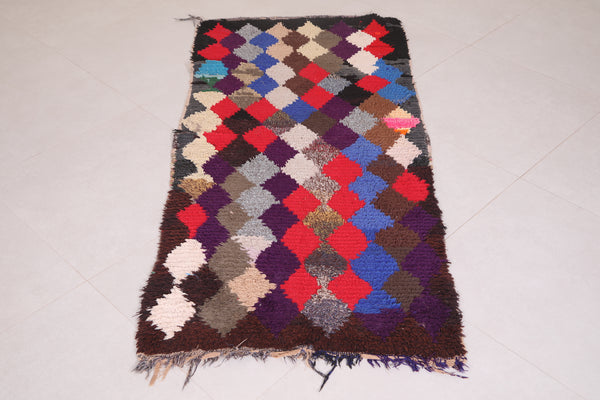 Handmade colorful Moroccan berber rug – 2.8 x 5.8 ft | Vibrant rhombus design