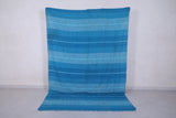 Blue moroccan handwoven fabric 5.7 FT X 9 FT
