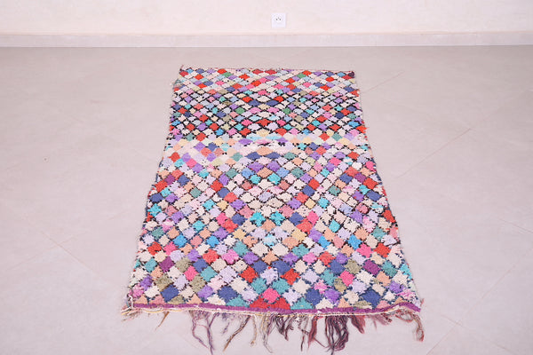 colorful Boucherouite runner hallway 2.9 FT X 6.3 FT