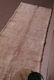 Beige handmade berber Moroccan carpet -  2.7 FT X 7 FT