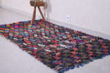 Vintage handmade colorful rug 3.3 FT X 6.4 FT