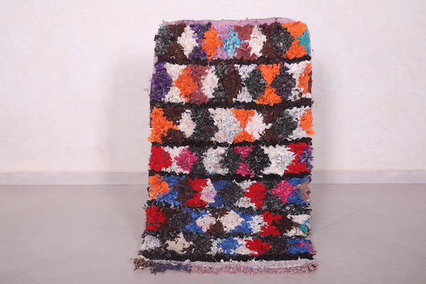 Hand-knotted boucherouite Moroccan carpet - 2.1 FT X 3.6 FT | Small colorful accent rug