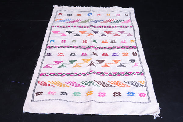 Colorful Moroccan Kilim – 3.2 FT x 5 FT | Handwoven Berber Rug