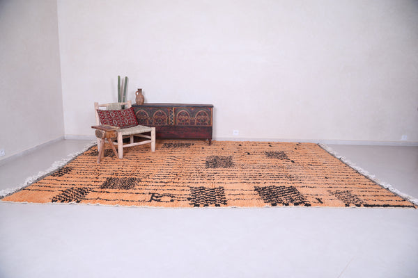 Orange Custom Rug with Black striped patterns