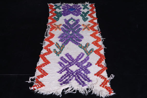 Colorful vintage Moroccan berber rug – 2.1 FT X 5.1 FT | Unique handmade art