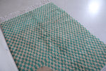 Handmade moroccan berber checkered rug 4.6 FT X 6.3 FT