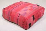 Red berebr handmade moroccan Kilim rug Pouf