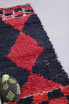 Handmade Moroccan Rug – Red & Navy Geometric 2.2 x 6.5 FT