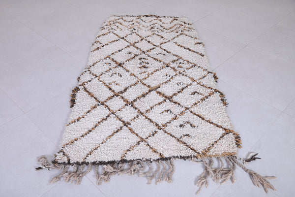 Moroccan handmade rug – Ivory berber pattern 3.1 x 5.7 FT